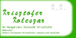 krisztofer koleszar business card