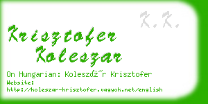 krisztofer koleszar business card